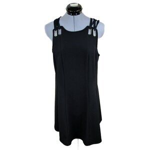 FREE PEOPLE Small Black Baby Love Mini Dress Swing Dress Womens Open Back Goth